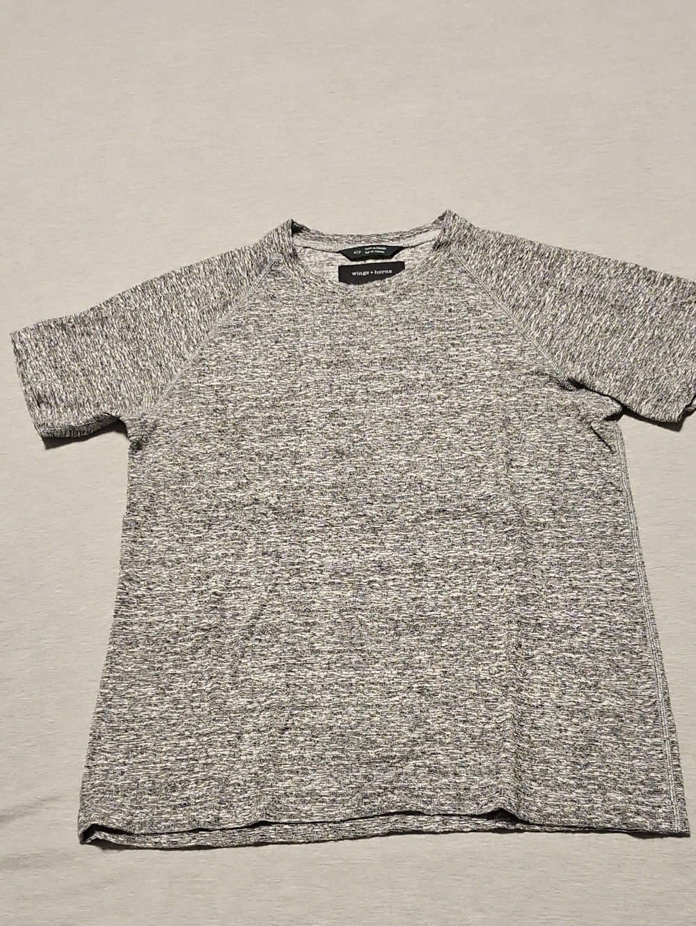 Wings + Horns Gray Heather Short Sleeve Crew Tee